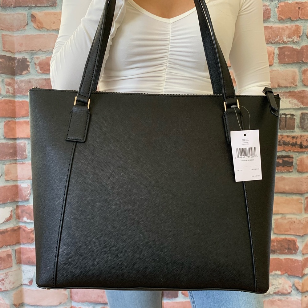 Kate spade LARGE Cameron pocket tote BLACK bag - Picture 3 of 8